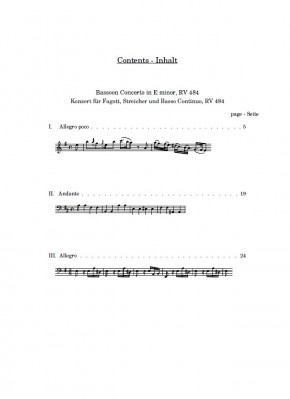 Bassoon Concerto in E minor, RV 484, Conductor‘s score