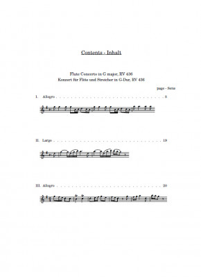 Flute Concerto in G major, RV 436, Conductor‘s score